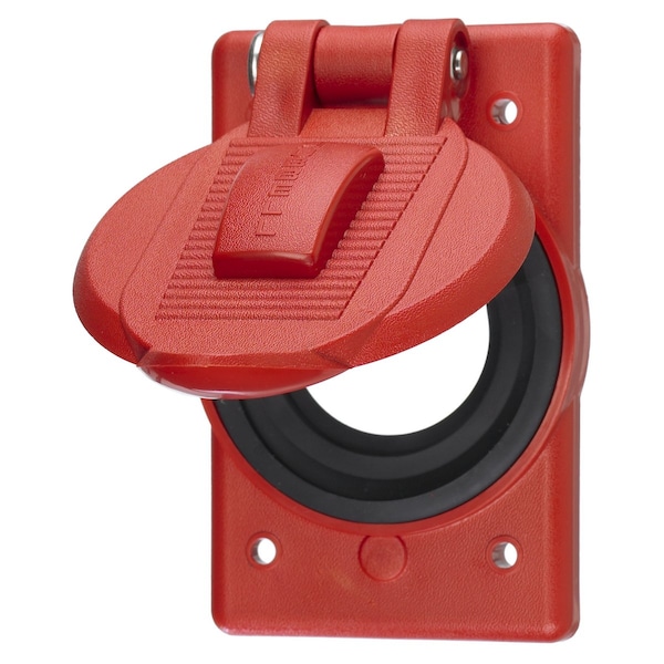 Weatherproof Cover, Wall Box Type, 1 Gang, Thermoplastic, Raised Cover Type